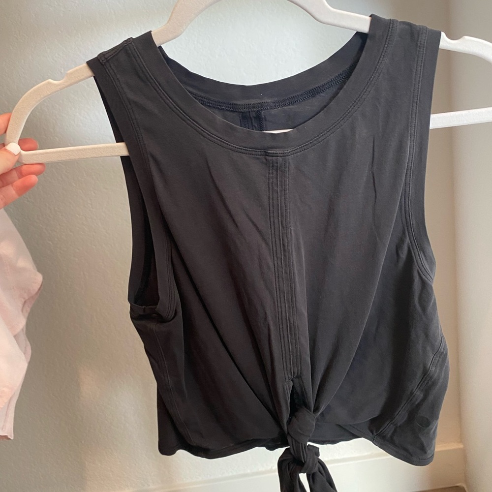 Lululemon Athletica Black Muscle Tee Tie Front